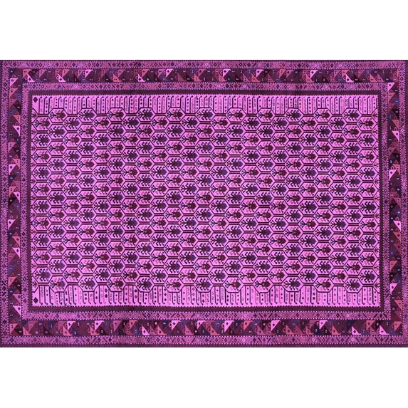 Ahgly Company Indoor Rectangle Abstract Purple Contemporary Area Rugs, 7' x 9'