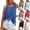 Blue, variant on GERsome Tank Tops for Women Sleeveless Square Neck Loose Fit Basic Tee Casual Solid Color Summer T-Shirt S-2XL