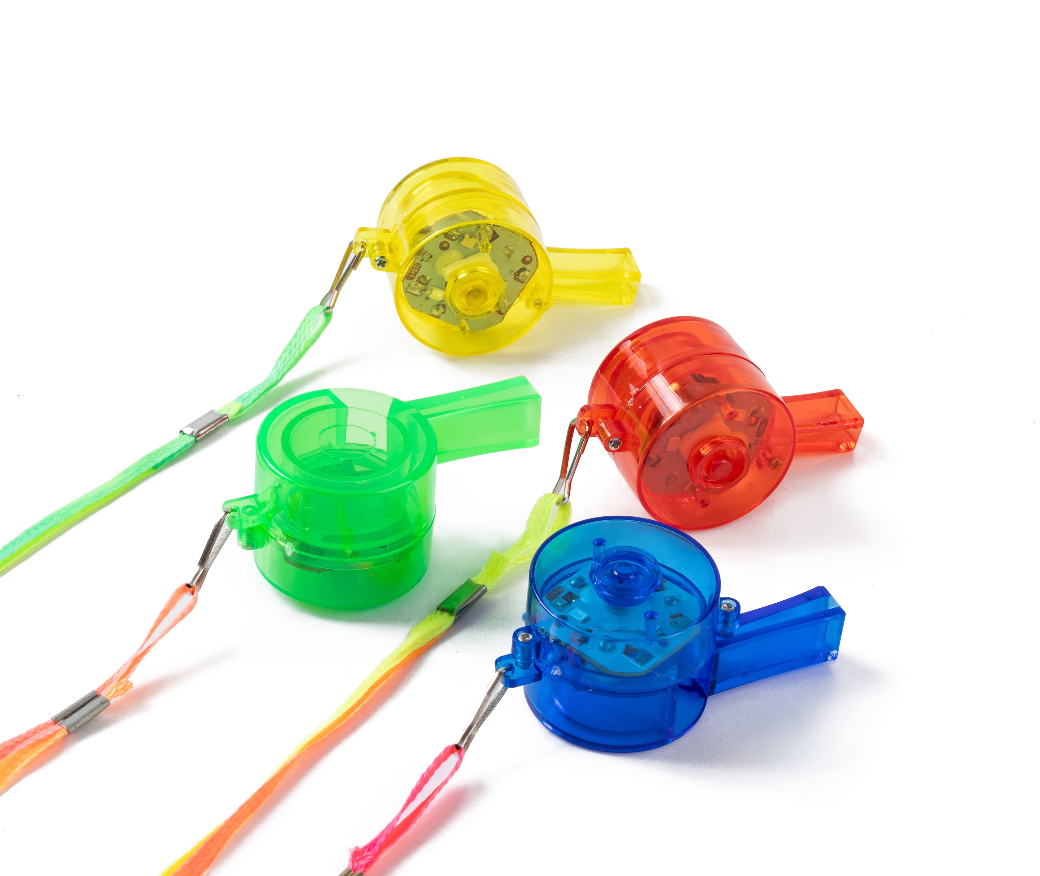Way To Celebrate Light Up Flashing Whistle Party Favors, 6 Count LED Whistles with Lanyard