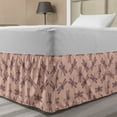 thumbnail image 1 of Dragonfly Bed Skirt, Repetitive Purple Tones Exotic Animal Illustration, Elastic Bedskirt Dust Ruffle Wrap Around for Bedding Decor, 4 Sizes, Blush Dark Warm Taupe, by Ambesonne, 1 of 2