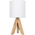 thumbnail image 1 of Lámpara de mesita de noche pequeña - Lámpara de mesita de noche con trípode de madera para dormitorio, sala de estar, oficina, hogar con pantalla de lino de tela, 1 of 4