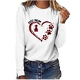 thumbnail image 1 of Pompotops T-shirt Décontracté Imprimé pour Femmes Col Rond Manches Longues Tunique Blouse, 1 of 8