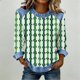 thumbnail image 2 of TaTaai Womens St Patrick Day Shirt 2025 Spring Long Sleeve Patchwork Round Neck Casual Blouse Solid Color Soft Comfy Top for Holiday Party Daily Wear Gift, 2 of 5
