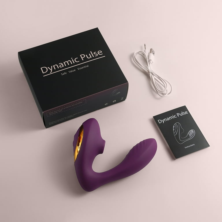 Dynamic Pulse Sucking Vibrator Massager, Soft Touch Silicone Sex Toys, 10  Vibration Settings, Waterproof, Purple