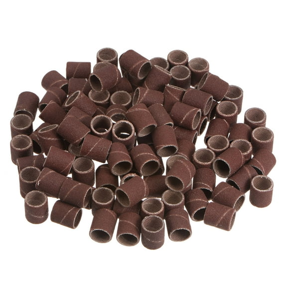 Unique Bargains 100 Packs Sanding Drums 3/8 Inch Mini Sanding Sleeves 180 Grit Sanding Bands for Drum Sander