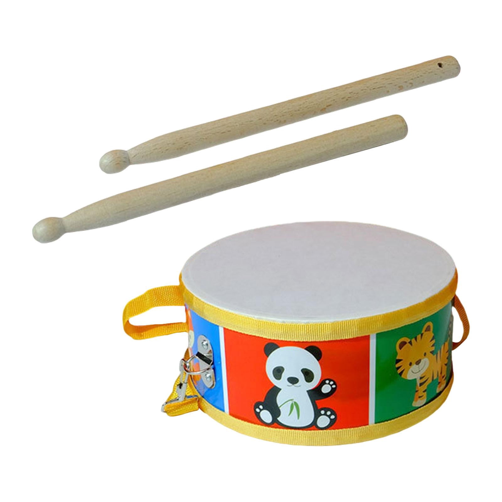 Snare Drum Percussion Instrument Music Drums 8 Inch Wooden Craftsmanship for Kids Beginners Musical Education