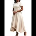 thumbnail image 2 of Vestido Elegante Informal de Corta para Mujer, Estilo Oficina, Fiesta, Corte A Albaricoque XL, 2 of 10