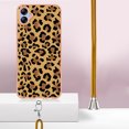 thumbnail image 3 of for Samsung Galaxy A04e Crossbody Strap Phone Case, Anti-Fall Pattern Clear Design Transparent Soft & Flexible TPU Drop and Shockproof Protective Cover with Adjustable Nylon Neck Strap, Leopard, 3 of 7