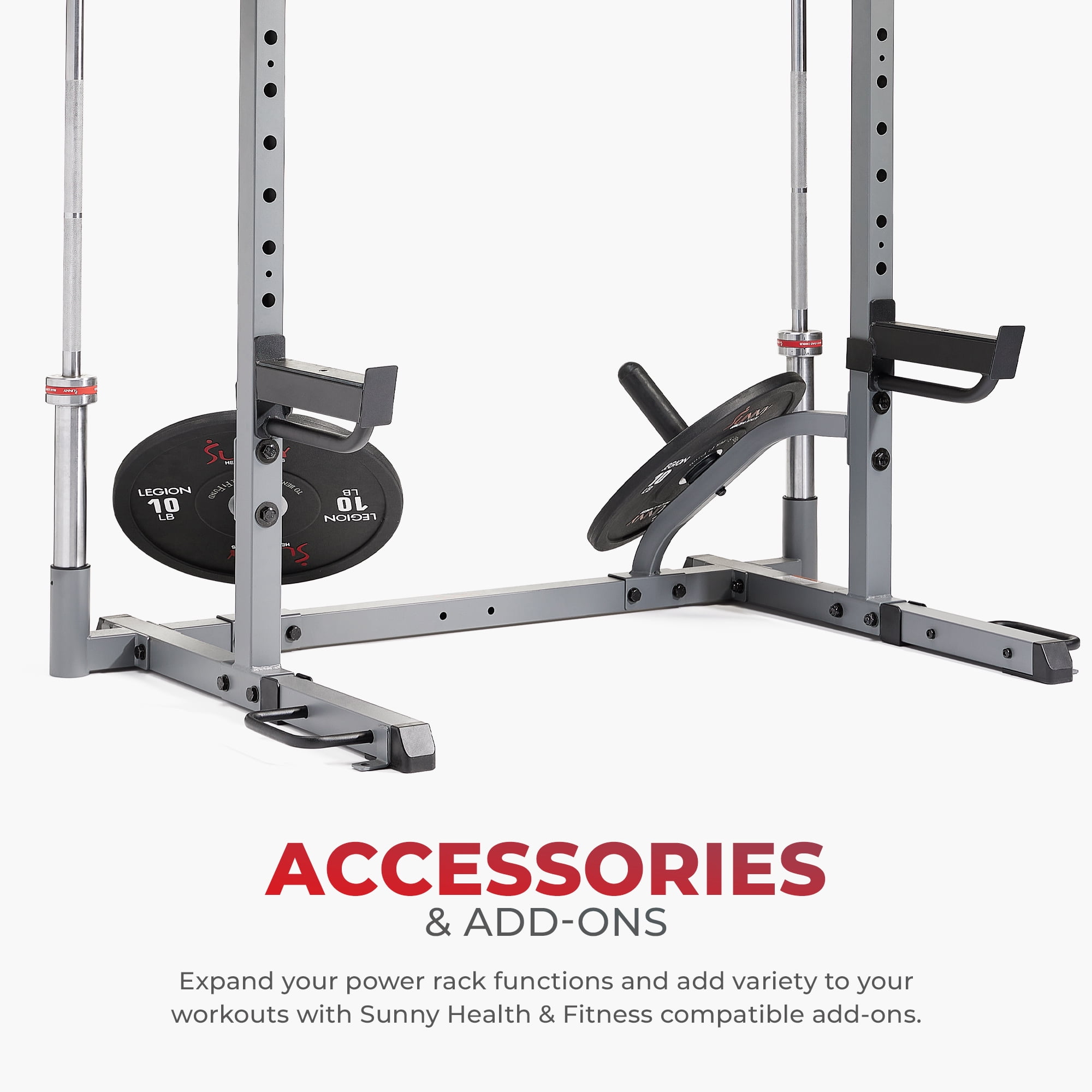 Sunny Health & Fitness PowerVersa All-in-One Bench Press & Strength Training Squat Rack For Home Gym - 969543602