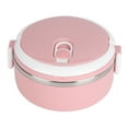 thumbnail image 6 of Brrnoo Stainless Steel Thermal Lunch Box Stackable Insulated Box Round Sealed Food Containers Pink, 6 of 10