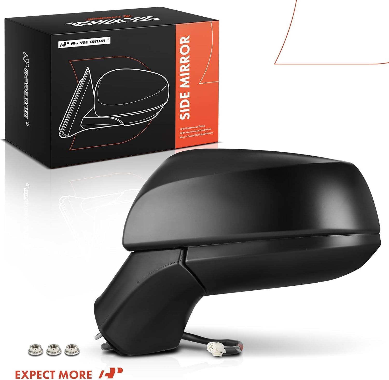 A-Premium Driver Side Power Door Mirror Compatible with Toyota RAV4 2019 2020 2021 2022 - Non-Heated Manual Folding Black Outside Rear View Mirror - Replace# 8794542210, 8794042E01