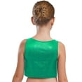 thumbnail image 2 of TSSOE Kids Girls Sparkly Metallic Ruffle Modern Hip Hop Jazz Ballet Dance Vest Stage Performance Tank Crop Tops Dancewear Green 2-6, 2 of 5