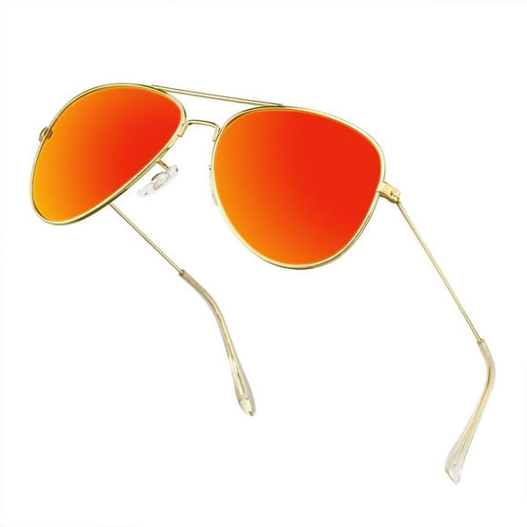Gafas de sol Ziwanule Polarized Aviator para hombres/mujeres, color naranja