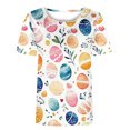 thumbnail image 4 of VBTAPA Jesus Shirts for Women Christian Cross Printed Short Sleeve T-shirts Happy Easter Rabbit Graphic Tees Lightning Sales of The Day Multicolor S, 4 of 5