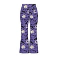thumbnail image 5 of DISNIMO Purple Halloween Moon Yoga Pants Flared with Pockets 9t for Kids Workout Dancing Yoga Bell Bottoms Leggings Kids Sport Yoga Pants Flare for Kids Bell Bottom Pants, 5 of 7