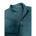thumbnail image 7 of Cotton Quarter Zip Sweatshirt for Men Ghalytn Collared Long Sleeve Pullover - Casual Solid Top, 7 of 7