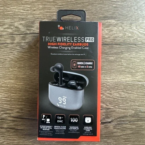Helix Pro Series True Wireless High Fidelity Earbuds W/ Portable Charging Case