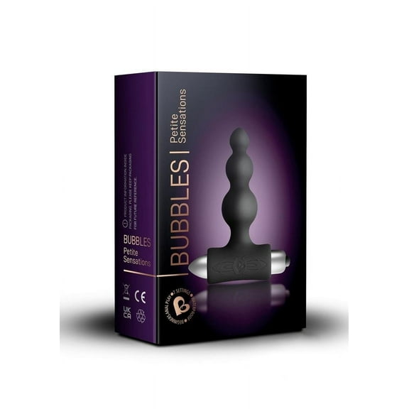 Rocks Off Bubbles Petite Sensations Vibrating Anal Plug, Black
