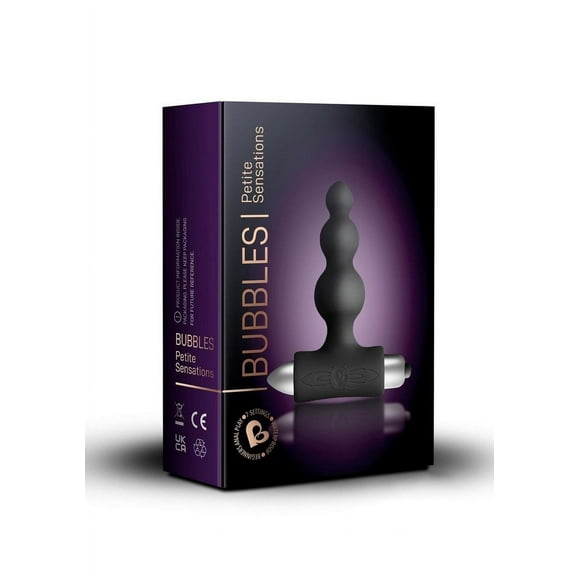 Rocks Off Bubbles Petite Sensations Vibrating Anal Plug, Black