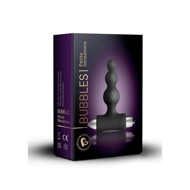 Rocks Off Bubbles Petite Sensations Vibrating Anal Plug, Black