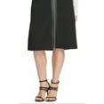 thumbnail image 3 of DKNY Womens Faux Leather Trim Midi Skirt, 3 of 3