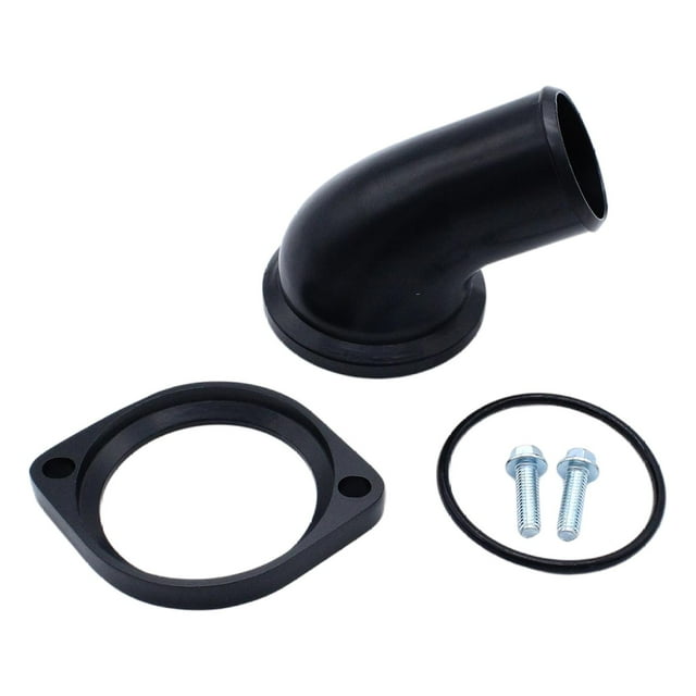 Carcasa de termostato de cuello de agua, herramienta negra, giratoria de , con pernos, para 6.0 L ACC, piezas de repuesto fáciles de Sharpla Alojamiento del termostato de cuello