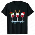 thumbnail image 1 of Camisetas navideñas de vino para mujer, ropa, camisetas divertidas de dibujos animados, camiseta de moda Kawaii, camisetas coreanas para mujer, camisetas navideñas para vino, 1 of 5