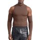 thumbnail image 3 of Camiseta con hombros descubiertos para hombre, Top corto acanalado, informal, con cuello simulado, manga larga, Jersey ajustado, ropa para fiesta Rave y discoteca, 3 of 5