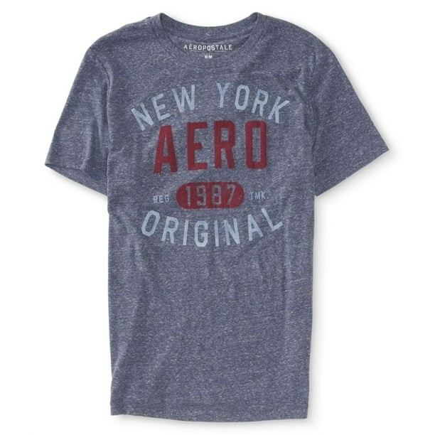 Camiseta gráfica Aeropostale New York hombre azul mediana