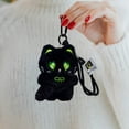 thumbnail image 4 of Cute Black Cat Plush Keychain Soft Kitten Stuffed Animal Pendant with Crochet Bag & Star Eyes Detachable Strap Gothic Clip-On Kitten Charm for Backpacks Phones Gifts Kids Adults, 4 of 5