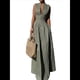 thumbnail image 2 of Vestido Midi Informal de Verano para Mujer, con Escote en V Profundo, Cremallera, Mangas , Cintura Elástica Fruncida y Bolsillos. Verde S, 2 of 8