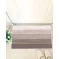 thumbnail image 4 of Shag Bath Rugs Brown Retro Wood Board Plush Soft Fluffy Doormat Floor Carpet,Non-Slip Living Room Bedroom Kitchen Entryway Door Mats Country Farmhouse Khaki Gradient, 4 of 6