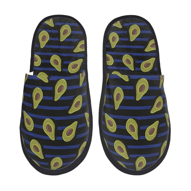 Fotbe Avocado Pantuflas Peludas para Mujer con Estampado, Zapatillas de Peluche, Zapatos de Invierno para Casa, Uso Interior y Exterior-Medium