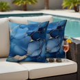 thumbnail image 2 of Outdoor Pillow Cover Blue Marble Set of 2 Waterproof Throw Pillowcases Abstract Style Decorative Patio Furniture Pillows for Couch Garden Indoor & Outdoor Use, 2 of 9