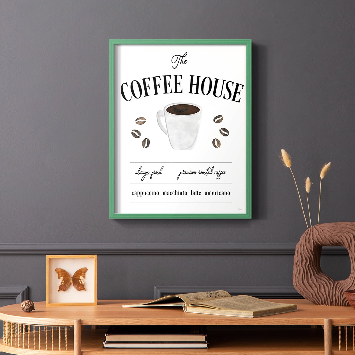 Always Fresh Coffee House in Paper Solid Wood 8 x 10 Framed Print