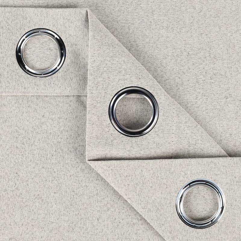 Superior Neal 100% Blackout Curtains Set of 2, Grommet Curtain Pannel Pair, Flax Beigne, 52"W x 96"L