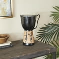 thumbnail image 2 of 6" x 12" Black Wood Handmade Djembe Drum Sculpture with Rope Accents, by DecMode, 2 of 8
