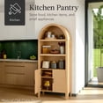 thumbnail image 5 of Best Choice Products 72" Tall Arched Pantry Cabinet w/ Doors, 5-Tier Storage Cabinet w/Adjustable Shelves - Sage, 5 of 10