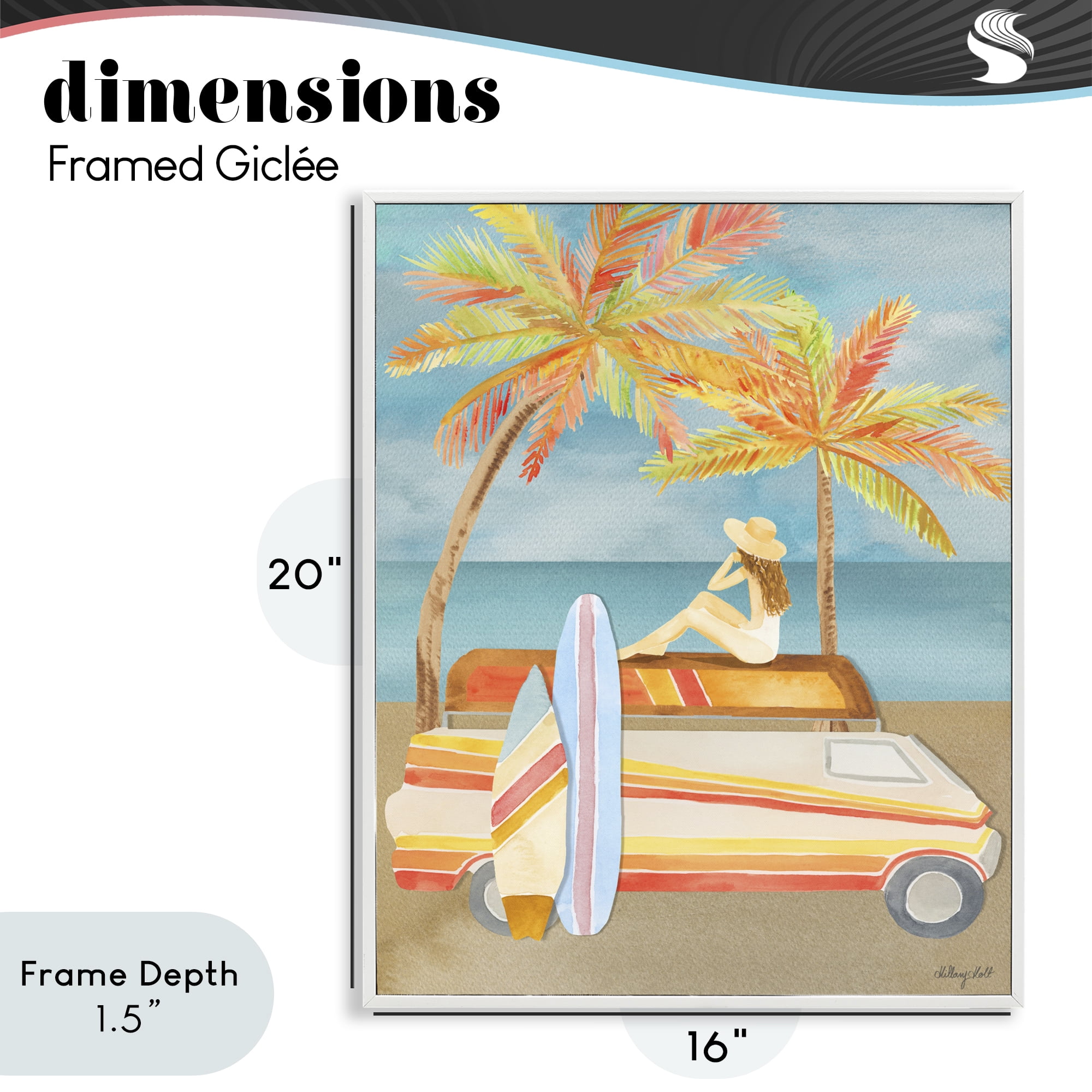 Stupell Industries California Road Trip White Framed Giclee Art, design by Hillary Holt