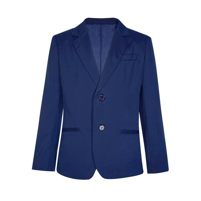 MSemis Kids Boy's Notch Lapel Formal Blazer Jacket Coat Birthday Wedding Dinner Prom Party Prom Navy Blue 14