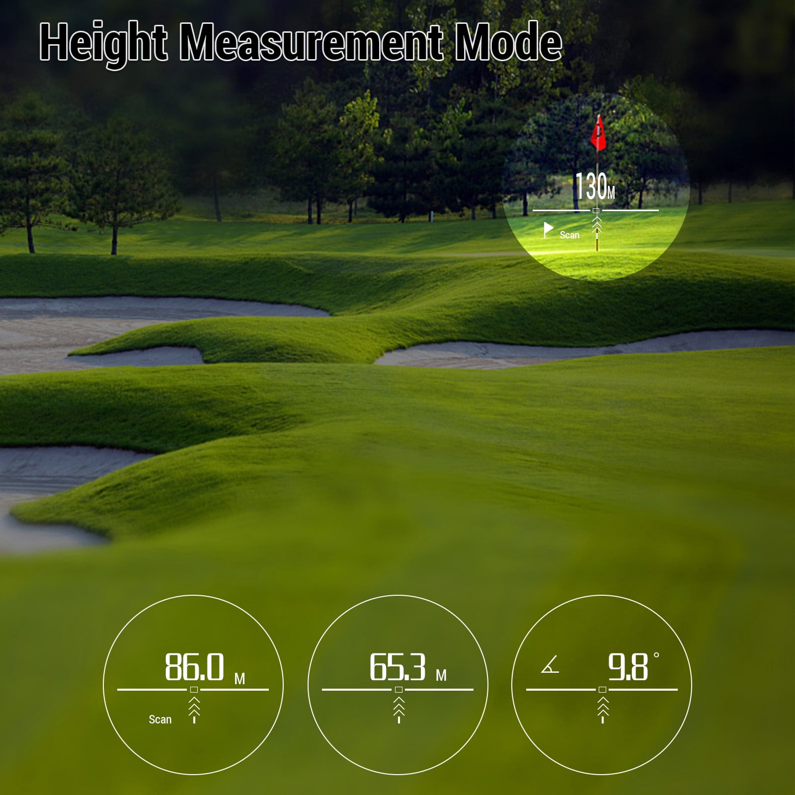 Rupoun Golf Rangefinder with Slope, 800 Yards / 731 Meters, Laser Measuring Telescope for Hunting, Black