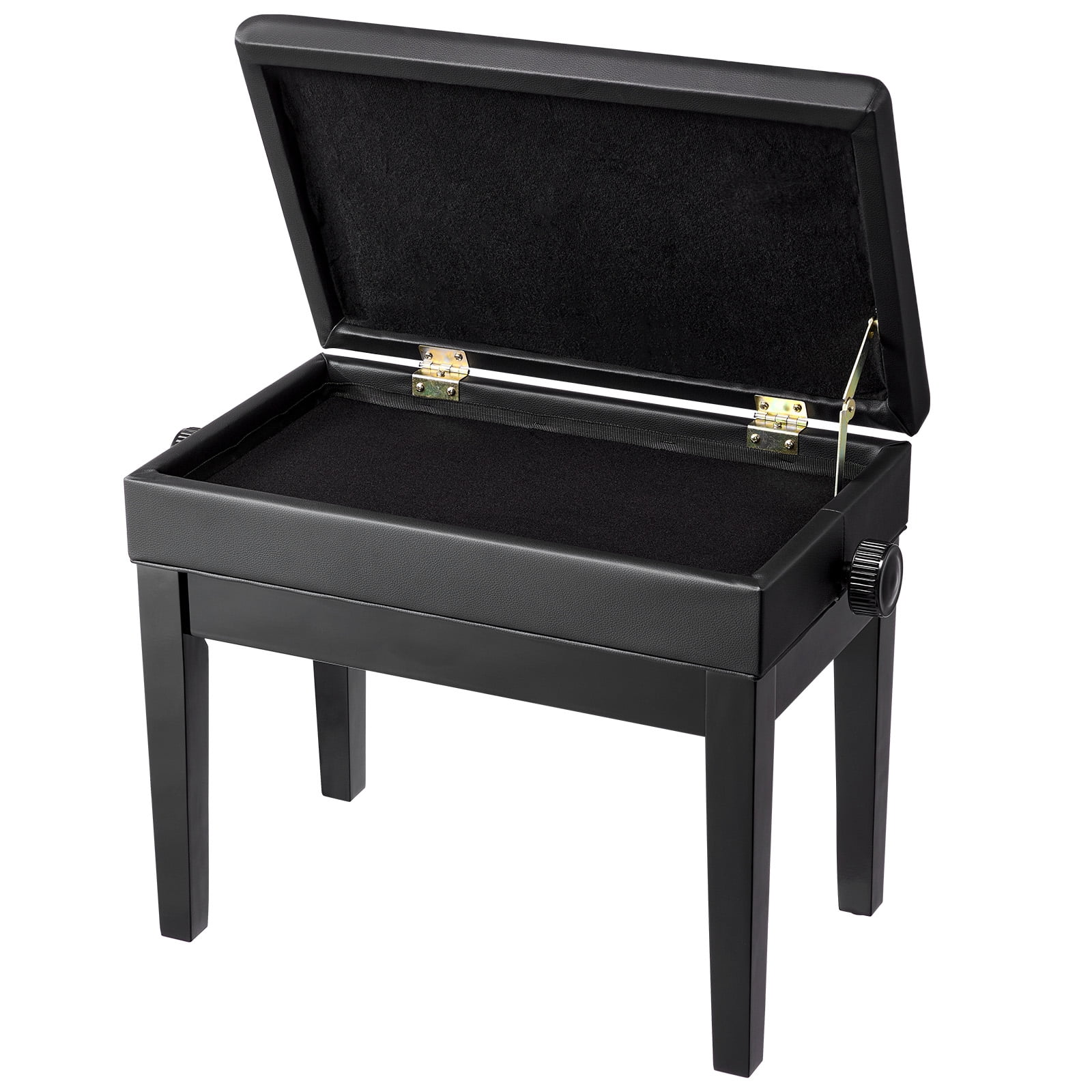 KFFKFF Piano Seating, 22" x 13" x 19.3", Piano Keyboard Seating with 19.3"-22.8" Height Adjustability, Cushioned Seat, Storage Space for Sheet Music, Timber Piano Bench, Suitable for Vanity