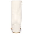 thumbnail image 3 of Unique Bargains Women's Square Toe Side Zipper Block Heel Ankle Boots Cream (Size 10), 3 of 5