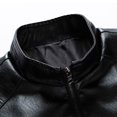 thumbnail image 6 of Men's Stand Collar Leather Motorcycle Jacket Lightweight Slim Fit Zip Up Outerwear Coat for Riding Workwear Men's Trench Coat Plus Size Winter Cardigan for Men, 6 of 8