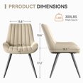 thumbnail image 2 of Fijinhom Modern Dining Chairs Set of 6, Comfortable Upholstered Kitchen Chairs with Thick Cushions, Fabric Side Chairs with Metal Legs for Dining Room or Kitchen,Beige, 2 of 6