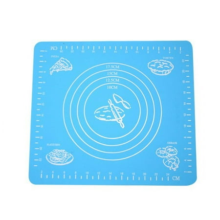 

Silicone Baking Mat Non Stick Non Pastry Rolling Mat with Measurements - Size 29x26cm (Blue)