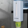thumbnail image 4 of Dispensador de vasos de vasos montado en pared soporte de estante de almacenamiento transparente Visible a prueba de polvo de tazas de enjuague Fanmusic Dispensador de vasos, 4 of 7