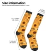 thumbnail image 2 of Naloa Modern Wood Grain Sunflower Thigh High Socks Extra Long Stretchy Sock Women Over Knee High Opaque Stocking Daily Wear, 2 of 6
