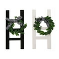 thumbnail image 2 of 2PCS Farmhouse Ladder Decor Vintage Wooden Ladder with Wreath Adornment, 2 of 7