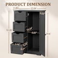 thumbnail image 5 of Ktaxon Wooden Bathroom Floor Cabinet, Side Storage Organizer with 4 Drawers, 1 Cupboard & 2-Shelves, Black, 5 of 18